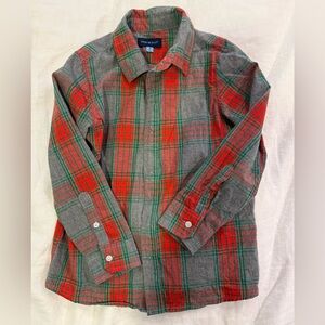 Andy & Evan Boys Plaid Button-Down Shirt Size 6 | Holiday Red Green | EUC